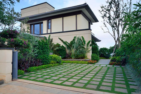 花園別墅設計中磚材運用實景圖1